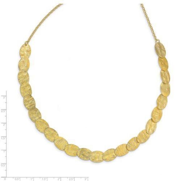 Leslie's Sterling Silver Gold-tone Textured Necklace - Picture 5 of 5